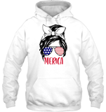 Merica Mom Bun 4th Of July Shirt Unisex Short Sleeve, Long Sleeve, Hoodies, Sweatshirt