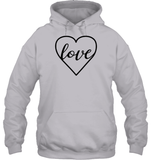 Love In Heart Valentine's Day Unisex Heavyweight Pullover Hoodie