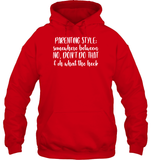 Parenting Syle: Somewhere Between No, Don't Do That & Oh What The Heck Family Shirt Unisex Heavyweight Pullover Hoodie
