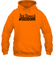 First Downs & Touchdowns Shirt - Score Big in Style! Unisex Heavyweight Pullover Hoodie