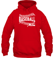 Baseball Mom Shirt Unisex Heavyweight Pullover Hoodie With Baseball Stripes