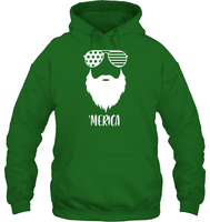 Merica Beard 4th Of July Shirt Unisex Heavyweight Pullover Hoodie
