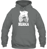Merica Mom Bun 4th Of July Shirt Unisex Heavyweight Pullover Hoodie