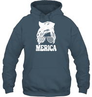 Merica Mom Bun 4th Of July Shirt Unisex Heavyweight Pullover Hoodie