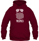 Merica Flag Beard 4th Of July Shirt Unisex Heavyweight Pullover Hoodie