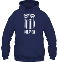 Merica Flag Beard 4th Of July Shirt Unisex Heavyweight Pullover Hoodie