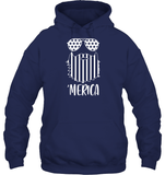 Merica Flag Beard 4th Of July Shirt Unisex Heavyweight Pullover Hoodie