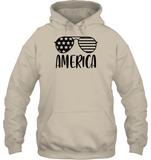 America Sunglasses 4th Of July Shirt Unisex Heavyweight Pullover Hoodie