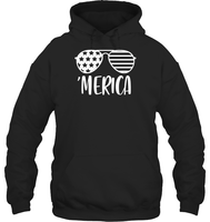 Merica Sunglasses 4th Of July Shirt Unisex Heavyweight Pullover Hoodie