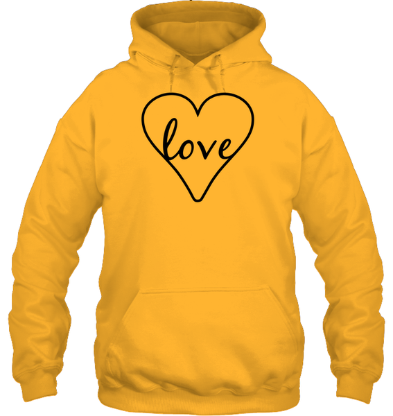 Love In Heart Valentine's Day Shirt For Adults Unisex Heavyweight Pullover Hoodie