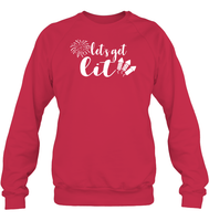 Let's Get Lit 4th Of July Shirt Unisex Fleece Pullover Sweatshirt