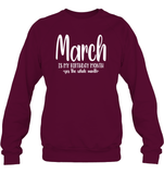 March Birthday Month Unisex Fleece Pullover Sweatshirt