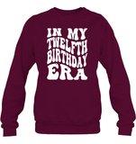 In My Twelfth Birthday Era Birthday Shirt Unisex Fleece Pullover Sweatshirt