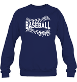 Baseball Dad Shirt Unisex Fleece Pullover Sweatshirt With Baseball Stripes