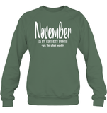 November Birthday Month Unisex Fleece Pullover Sweatshirt