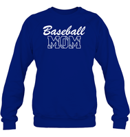 Baseball Mom Shirt Unisex Fleece Pullover Sweatshirt With Baseball Stripes