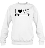 Valentine's Day Shirt For Adults Love Heart With Arrow Unisex Fleece Pullover Sweatshirt