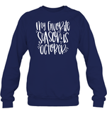 My Favorite Season Is October Shirt – Celebrate Spooky Season in Style Unisex Fleece Pullover Sweatshirt