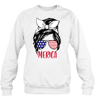 Merica Mom Bun 4th Of July Shirt Unisex Short Sleeve, Long Sleeve, Hoodies, Sweatshirt