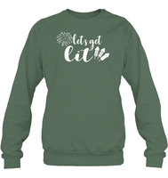 Let's Get Lit 4th Of July Shirt Unisex Fleece Pullover Sweatshirt