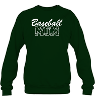 Baseball Mom Shirt Unisex Fleece Pullover Sweatshirt With Baseball Stripes