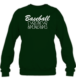 Baseball Mom Shirt Unisex Fleece Pullover Sweatshirt With Baseball Stripes