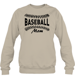 Baseball Mom Shirt Unisex Fleece Pullover Sweatshirt With Baseball Stripes