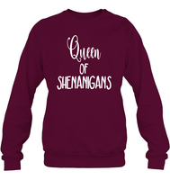 Queen of Shenanigans St Patrick's Day Shirt Unisex Fleece Pullover Sweatshirt