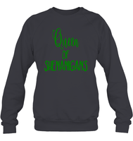 Queen of Shenanigans St Patrick's Day Shirt Unisex Fleece Pullover Sweatshirt