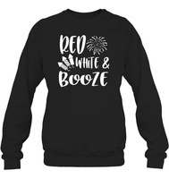 Red White And Booze 4th Of July Shirt Unisex Fleece Pullover Sweatshirt