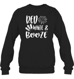 Red White And Booze 4th Of July Shirt Unisex Fleece Pullover Sweatshirt