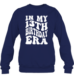 In My 13th Birthday Era Birthday Shirt Unisex Fleece Pullover Sweatshirt