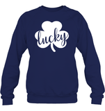 Lucky St Patrick's Day Shirt Unisex Fleece Pullover Sweatshirt