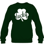 Lucky St Patrick's Day Shirt Unisex Fleece Pullover Sweatshirt