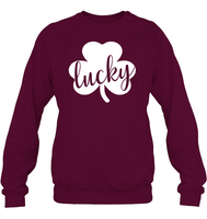 Lucky St Patrick's Day Shirt Unisex Fleece Pullover Sweatshirt