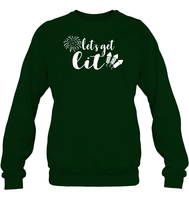 Let's Get Lit 4th Of July Shirt Unisex Fleece Pullover Sweatshirt