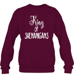 King of Shenanigans St Patrick's Day Shirt Unisex Fleece Pullover Sweatshirt