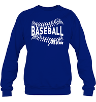 Baseball Mom Shirt Unisex Fleece Pullover Sweatshirt With Baseball Stripes