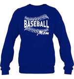 Baseball Mom Shirt Unisex Fleece Pullover Sweatshirt With Baseball Stripes