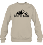 Adventure Awaits Unisex Fleece Pullover Sweatshirt
