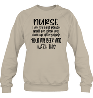 Nurse Hold My Beer Nurse Shirt Unisex Fleece Pullover Sweatshirt
