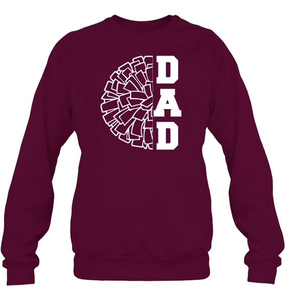 Cheer Dad With Pom Pom Unisex Fleece Pullover Sweatshirt
