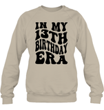 In My 13th Birthday Era Birthday Shirt Unisex Fleece Pullover Sweatshirt