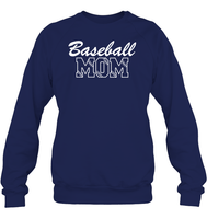 Baseball Mom Shirt Unisex Fleece Pullover Sweatshirt With Baseball Stripes