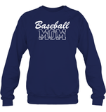Baseball Mom Shirt Unisex Fleece Pullover Sweatshirt With Baseball Stripes