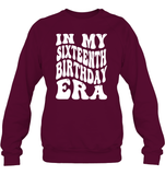 In My Sixteenth Birthday Era Birthday Shirt Unisex Fleece Pullover Sweatshirt