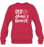 Red White And Booze 4th Of July Shirt Unisex Fleece Pullover Sweatshirt