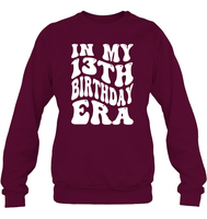 In My 13th Birthday Era Birthday Shirt Unisex Fleece Pullover Sweatshirt