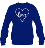 Love In Heart Valentine's Day Unisex Fleece Pullover Sweatshirt