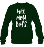 Wife Mom Boss Family Shirt Unisex Fleece Pullover Sweatshirt